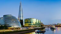 Front view of the Cityhall, the Shard and More London at the riverside.