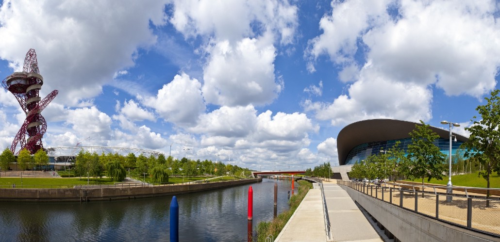 London's Queen Elizabeth Olympic Park and ArcelorMittal Orbit.