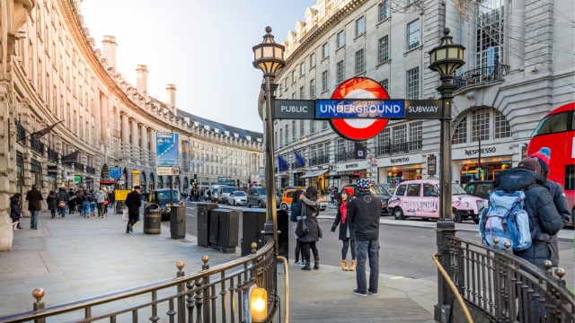 London underground entrance to the station at Regent Street