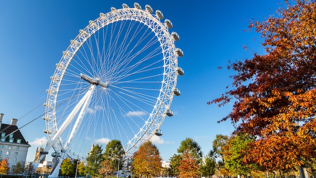 The London Eye on a sunny day in autumn.